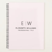 Beruflich Blush Pink Monogram Business Planer (Vorderseite)