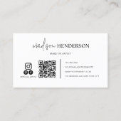 Beruflich Boho Cream Script Typografie QR Code Visitenkarte (Rückseite)