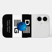 Beruflich Bowling Trainer | Initials Deep Blue Case-Mate iPhone Hülle (Rückseite (Horizontal))