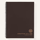 Beruflich-braun-Monogramm Notizblock (Vorderseite)