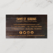 Beruflich-Brown-Grungy-Metal Visitenkarte (Rückseite)