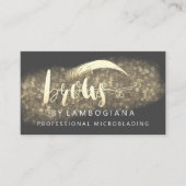 Beruflich Brows Gold Grau Logo Microblade Busin Visitenkarte (Vorderseite)