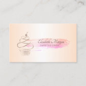 Beruflich Brush Stroke Cupcake Bäckerei Visitenkarte (Vorderseite)