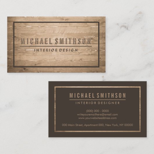 Beruflich Builder Carpenter Holz Visitenkarte (Vorne/Hinten)
