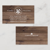 Beruflich Builder Carpenter Tools Holzbearbeitung Visitenkarte (Vorne/Hinten)