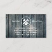 Beruflich Builder Carpenter Tools Holzbearbeitung Visitenkarte (Rückseite)