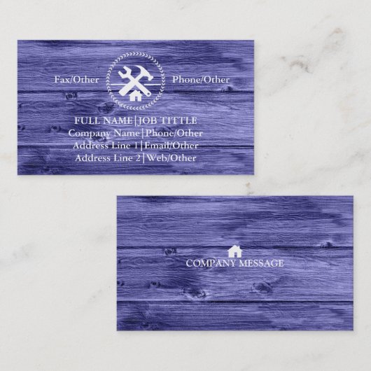 Beruflich Builder Carpenter Tools Holzbearbeitung  Visitenkarte (Vorne/Hinten)