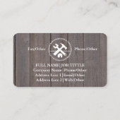 Beruflich Builder Carpenter Tools Holzbearbeitung Visitenkarte (Rückseite)