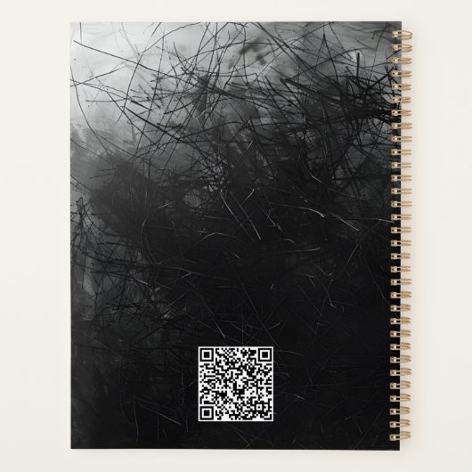 Beruflich Business Minimal Black Scribble Planer (Rückseite)