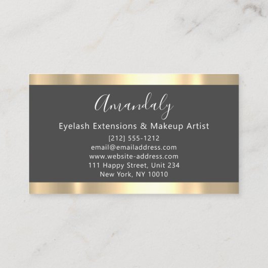 Beruflich Business Services Gold-Logo VIP Grau Visitenkarte (Rückseite)