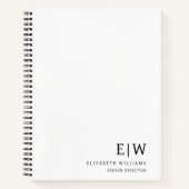 Beruflich Business White Monogram Notizblock (Vorderseite)