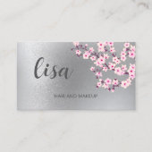Beruflich Cherry Blossom Pink Silver Business C Visitenkarte (Vorderseite)