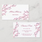 Beruflich Cherry Blossom Pink Weißer Salon Visitenkarte (Vorne/Hinten)