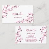 Beruflich Cherry Blossom Pink Weißer Salon Visitenkarte (Vorne/Hinten)