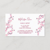Beruflich Cherry Blossom Pink Weißer Salon Visitenkarte (Rückseite)