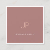 Beruflich Chic Clean Design Monogram Schlicht Luxe Quadratische Visitenkarte (Vorderseite)