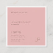 Beruflich Chic Clean Design Monogram Schlicht Luxe Quadratische Visitenkarte (Rückseite)