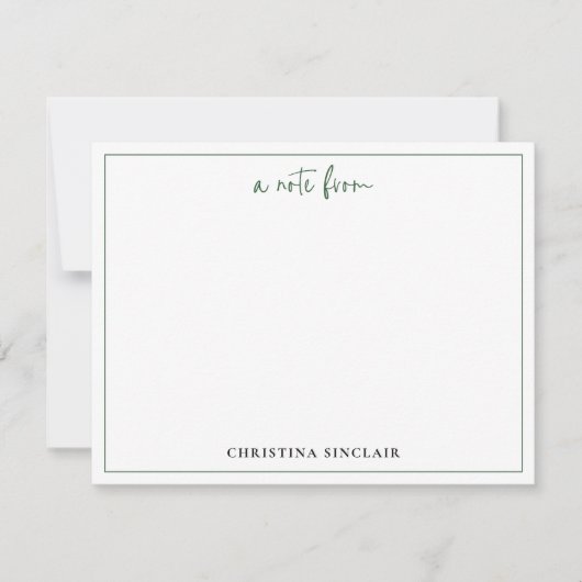 Beruflich Chic Emerald Green Typografy Border Mitteilungskarte (Vorderseite)
