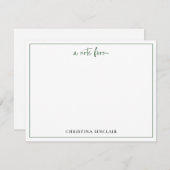 Beruflich Chic Emerald Green Typografy Border Mitteilungskarte (Vorne/Hinten)