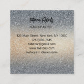 Beruflich Chic Glitzer Designer Modernes Glam Quadratische Visitenkarte (Rückseite)