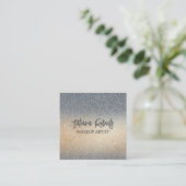 Beruflich Chic Glitzer Designer Modernes Glam Quadratische Visitenkarte (Stehend Vorderseite)