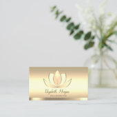 Beruflich Chic Gold Lotus Blume Yoga Visitenkarte (Stehend Vorderseite)