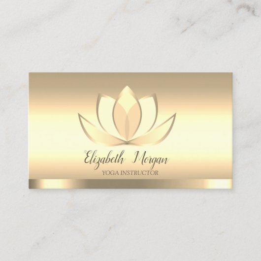 Beruflich Chic Gold Lotus Blume Yoga Visitenkarte (Vorderseite)