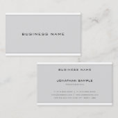 Beruflich Chic Modern Grau Weiß Einfach Schlicht Visitenkarte (Vorne/Hinten)