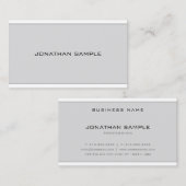 Beruflich Chic Modern Minimalistisch Grau Sleek Visitenkarte (Vorne/Hinten)