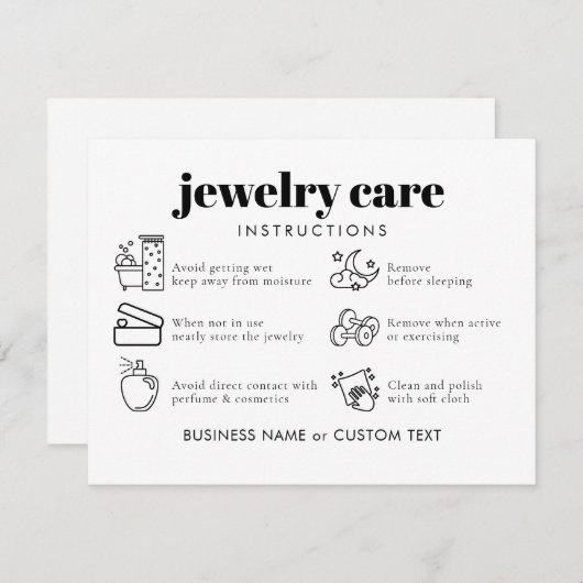 Beruflich Chic Schmuckpflege Danke Business Begleitkarte (Vorne/Hinten)