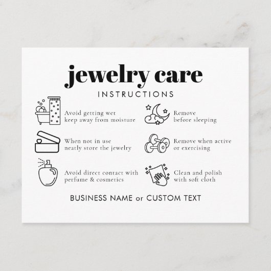 Beruflich Chic Schmuckpflege Danke Business Begleitkarte (Vorderseite)