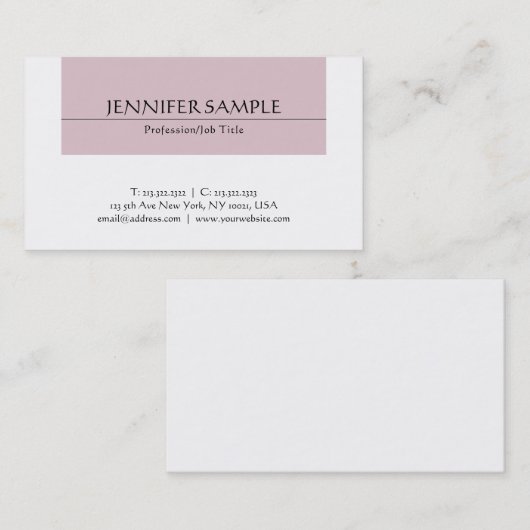 Beruflich Chic Sleek Design Modernes Luxus Schlich Visitenkarte (Vorne/Hinten)