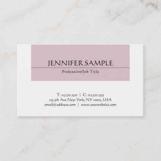 Beruflich Chic Sleek Design Modernes Luxus Schlich Visitenkarte (Vorderseite)