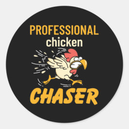 Beruflich Chicken Chaser Runder Aufkleber