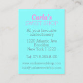 Beruflich Confectioner Sweet Shop Süßwarenladen Visitenkarte (Rückseite)