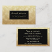 Beruflich Consultant Black Gold Glamour Bokeh Visitenkarte (Vorne/Hinten)
