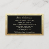 Beruflich Consultant Black Gold Glamour Bokeh Visitenkarte (Rückseite)