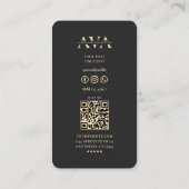 Beruflich Consultant Monogram Black Gold Modern Visitenkarte (Rückseite)