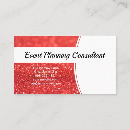 Beruflich Coral Glitzer Custom Foto Visitenkarte (Rückseite)