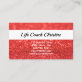 Beruflich Coral Imitats Glitzer Custom Foto QR Visitenkarte (Rückseite)