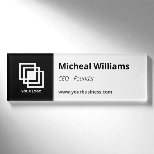 Beruflich Corporate Black Namenschild (Vorderseite)