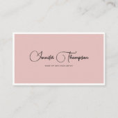 Beruflich Coy Pink Script QR Code Business Card Visitenkarte (Vorderseite)