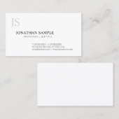 Beruflich Creative Monogram Schlicht modern Visitenkarte (Vorne/Hinten)