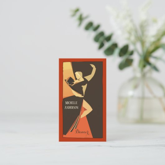 Beruflich Dancer Business Card Visitenkarte (Stehend Vorderseite)