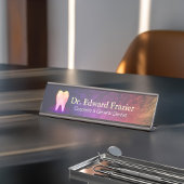 Beruflich Dentalklinik-Rose Gold-Stand Schreibtischnamensplakette
