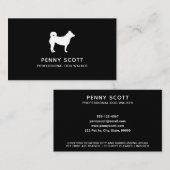 Beruflich Dog Walker Black Visitenkarte (Vorne/Hinten)