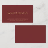 Beruflich dunkelroter Schlichter und einfacher Gol Visitenkarte (Vorne/Hinten)