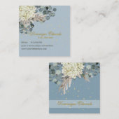 Beruflich Dusty Blue Gold Floral Chic Quadratische Visitenkarte (Vorne/Hinten)