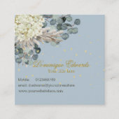 Beruflich Dusty Blue Gold Floral Chic Quadratische Visitenkarte (Vorderseite)