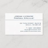 Beruflich, einfach, einfach, einfach, Aquamarin un Visitenkarte (Rückseite)